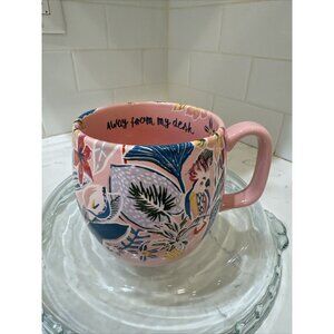 Opalhouse Pink Tropical Mug Parrot Bird Flower Away From My Desk Coffee Tea Cup
